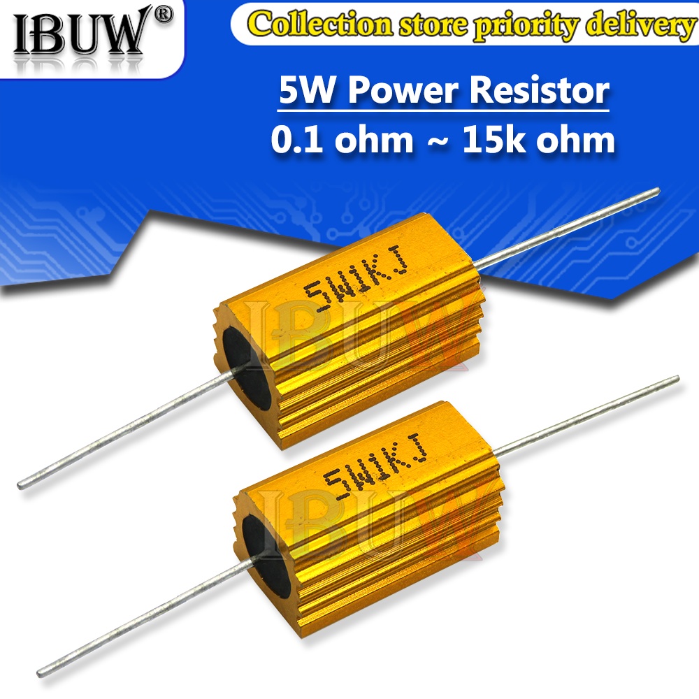 5x 10 ohm 10R 10W Watt Aluminum Housed Metal Case Wirewound Resistors