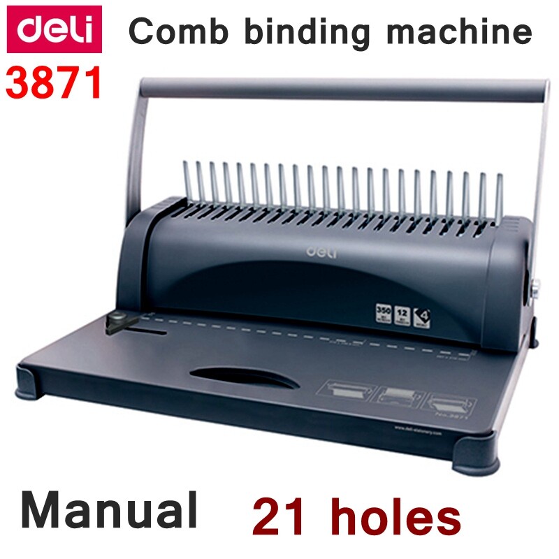 binding-machine-เครื่องเจาะกระดาษและเข้าเล่มเอกสาร-สั้นกระดูกงู-ยี่ห้อ-deli-3871-เครื่องเข้าเล่ม-เครื่องทำรายงาน