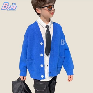 [BXPB] เสื้อกันหนาว เสื้อคาร์ดิแกน ทรงหลวม สวมใส่สบาย แฟชั่นสําหรับเด็กผู้ชาย อายุ 3-15 ปี