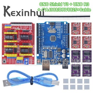 CNC Shield V3 Engraving Machine 3D Printe  4pcs DRV8825 Or A4988 Driver Expansion Board For Arduino   UNO R3 With USB Ca