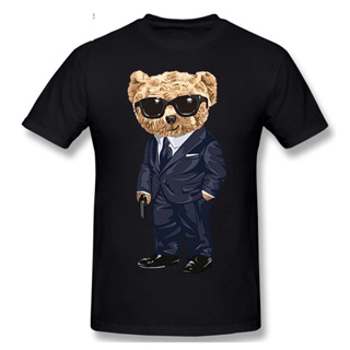 เสื้อยืดเท่ ตุ๊กตาหมีกับเสื้อยืดปืนฮาราจูกุเสื้อยืดกราฟิก Tshirt แบรนด์ที Top