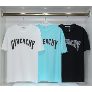 เสื้อยืดแขนสั้น ผ้าฝ้าย ปักลาย Givench แฟชั่นสําหรับผู้ชายและผู้หญิง