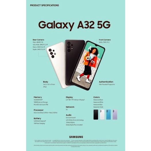 ภาพหน้าปกสินค้าSamsung A32 5G แรม8รอม128 ประกันศูนย์ทั่วประเทศ มือ1 เครื่องศูนย์ไทย ผ่อนSpayreter/บัตรเคดิต0% จากร้าน getphone2521 บน Shopee