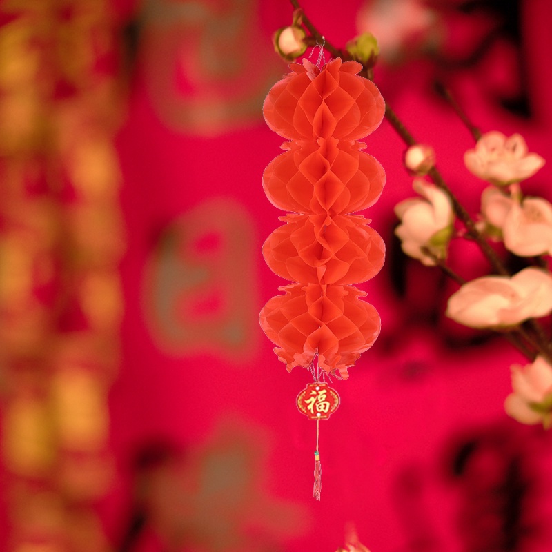 โคมไฟกระดาษ-สีแดงรังผึ้ง-สร้างสรรค์-โคมไฟแขวนกระดาษน้ํามันพลาสติก-กันน้ํา-เทศกาลฤดูใบไม้ผลิจีน-ตกแต่งบ้าน
