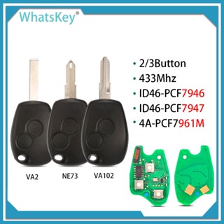 WhatsKey Car Remote Key fit For Renault Duster Clio Modus Logan Kangoo Sandero DACIA Control 433Mhz PCF7946/7947/PCF7961