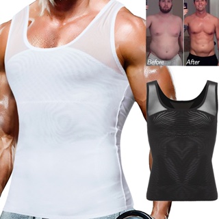 ภาพหน้าปกสินค้าMen’s Slimming Body Shaper Vest Shirt Abs Abdomen Slim ที่เกี่ยวข้อง