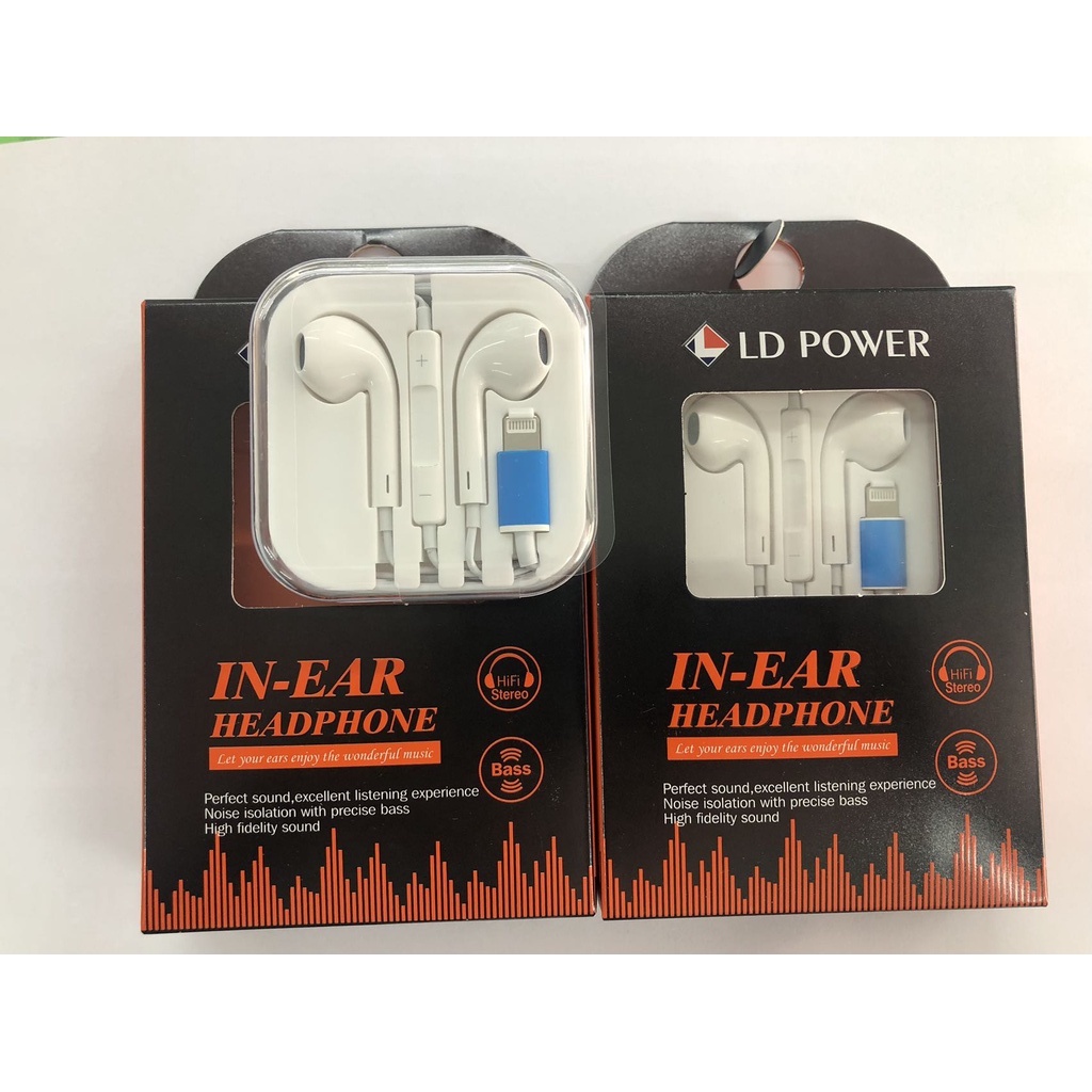 ld-power-รับประกัน-1-ปี-earphone-หูฟังอินเอียร์-พร้อมไมโครโฟน-ควบคุมระดับเสียง-รองรับ-ไอ5-14-pro-max