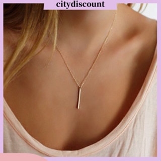 &lt;citydiscount&gt;  สร้อยคอทองคําห้อยจี้บาร์สร้อยคอ