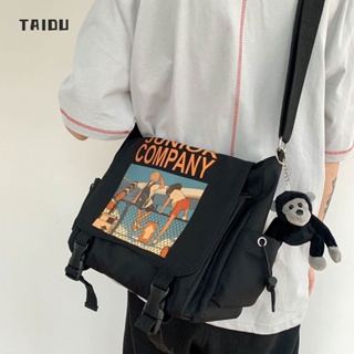 Taidu [ไม่มีจี้] กระเป๋าสะพายไหล่ กระเป๋านักเรียน สไตล์ญี่ปุ่น ฮาราจูกุ เรียบง่าย สําหรับผู้ชาย นักเรียน