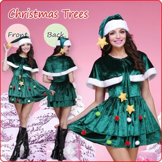 [New product in stock] Christmas adult womens green elf dress dress European and American cosplay quality assurance D3SF