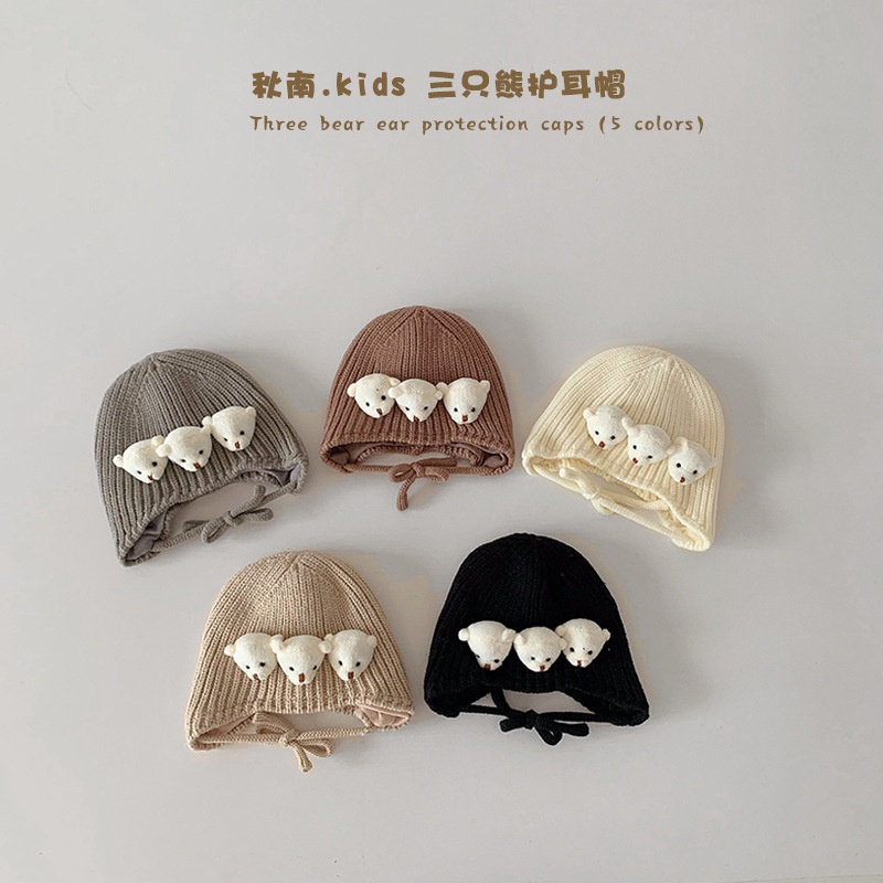 หมวก-ผ้าวูลถัก-ป้องกันหู-ให้ความอบอุ่น-แฟชั่นฤดูใบไม้ร่วง-และฤดูหนาว-สไตล์เกาหลี-สําหรับเด็กทารก