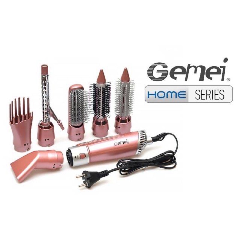 gemei-ไดร์เป่าผม-แปรงม้วนผม7in1-เปลี่ยนได้7หัว-เป่าผม-ม้วนผม-2200w-รุ่นgm-4831