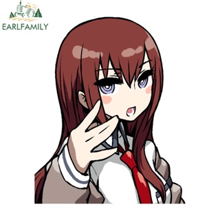 Earlfamily สติกเกอร์ ลายการ์ตูนอนิเมะ Makise Kurisu น่ารัก ขนาด 13 ซม. X 10.5 ซม. สําหรับตกแต่งรถยนต์ แล็ปท็อป DIY