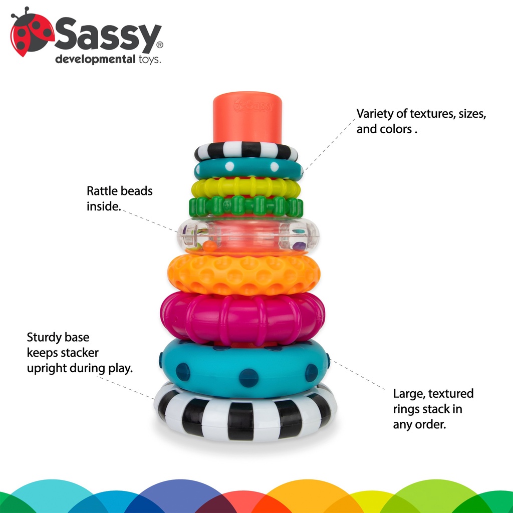 usa-แท้100-sassy-stacks-of-circles-stacking-ring-stem-learning-toy-ของเล่นเสริมพัฒนาการ-ห่วงเรียงซ้อน-ทารก-เด็ก