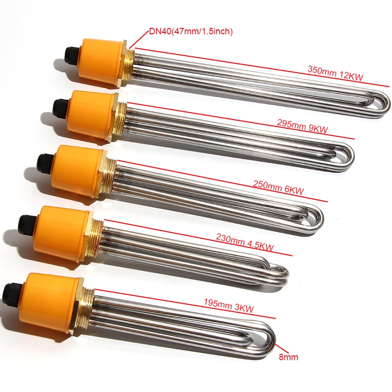 220V/380V Water Tank DN40/1.5" Heating Element 3KW/4.5KW/6KW/9KW/12KW