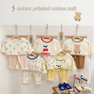 Korean Children Autumn Clothes Autumn Winter Pajamas Long Sleeve Top with Pants Underwear Two-piece