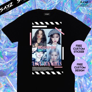 เสื้อยืดน่ารักๆ Kaos Kpop ที่กําหนดเอง kaos kpop โดย sayzStreetwear ผู้ชายเสื้อยืดผู้หญิง