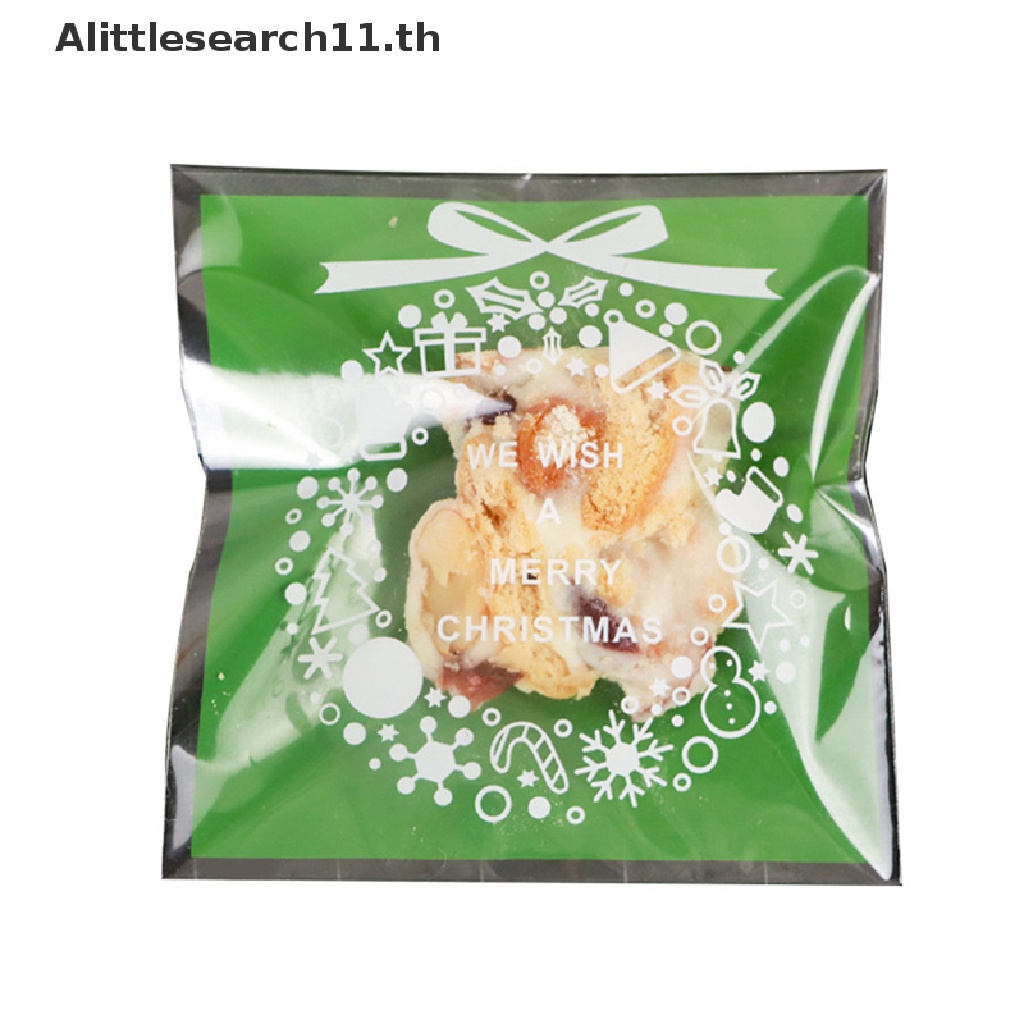 alittlesearch11-ถุงขนมคุกกี้-มีกาวในตัว-ลายคริสต์มาส-10-10-ซม-100-ชิ้น-ต่อแพ็ก