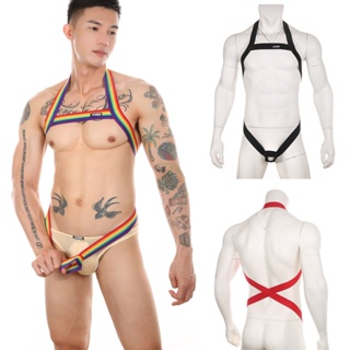 ผู้ชายเซ็กซี่แถบยืดเข็มขัดหน้าอกเอวสายรัดตัวเต็มสายรัดเกย์ Clubwear 828