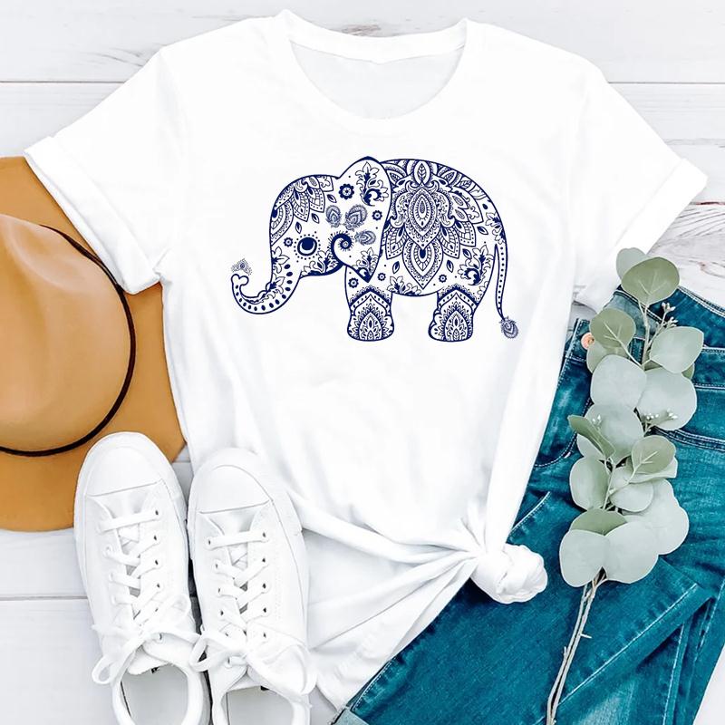 เสื้อยืดสีพื้น-ฤดูร้อนช้างสัตว์น่ารัก-90s-แนวโน้มการ์ตูนแขนสั้นผู้หญิงแฟชั่นสวยพิมพ์-tshirt-ดีทีด้านบนกราฟิก-t-shir