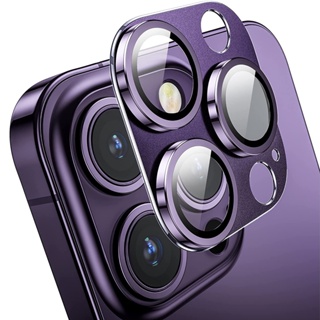 ฟิล์มกระจกนิรภัยกันรอยหน้าจอ เลนส์กล้อง โลหะ อุปกรณ์เสริม สําหรับ iPhone 14 Pro Max 14Plus 13 Pro