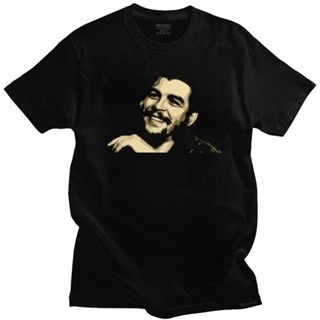 เสื้อเบลาส์ แฟชั่นคิวบาปฏิวัติ Ernesto Che Guevara เสื้อยืดผู้ชายคอลูกเรือแขนสั้นฤดูร้อนเสื้อยืด 100% ผ้าฝ้ายบางพอดีที