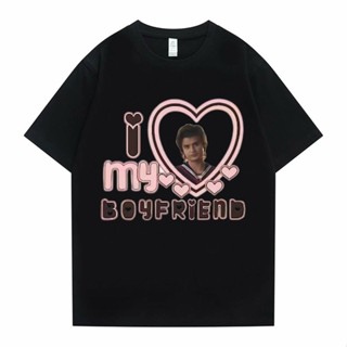 เสื้อคู่รัก สเตรนเจอร์ธิงส์ 4 ฉันรักแฟนของฉันเสื้อยืดขนาดใหญ่ผู้ชายผู้หญิงแฟนทีวีสตีฟแฮร์ริงตันฮาราจูกุพิมพ์เสื้อยืดผู้ช