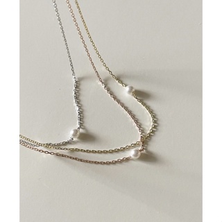 (โค้ด X8SFXJ ลด 20%) A.piece  สร้อยแสตนเลส [stainless steel] Petite Pearl Necklace (496-498)