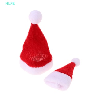 Hl หมวกซานตาคลอสจิ๋ว สีแดง สําหรับตกแต่งบ้านตุ๊กตา คริสต์มาส 2 ชิ้น