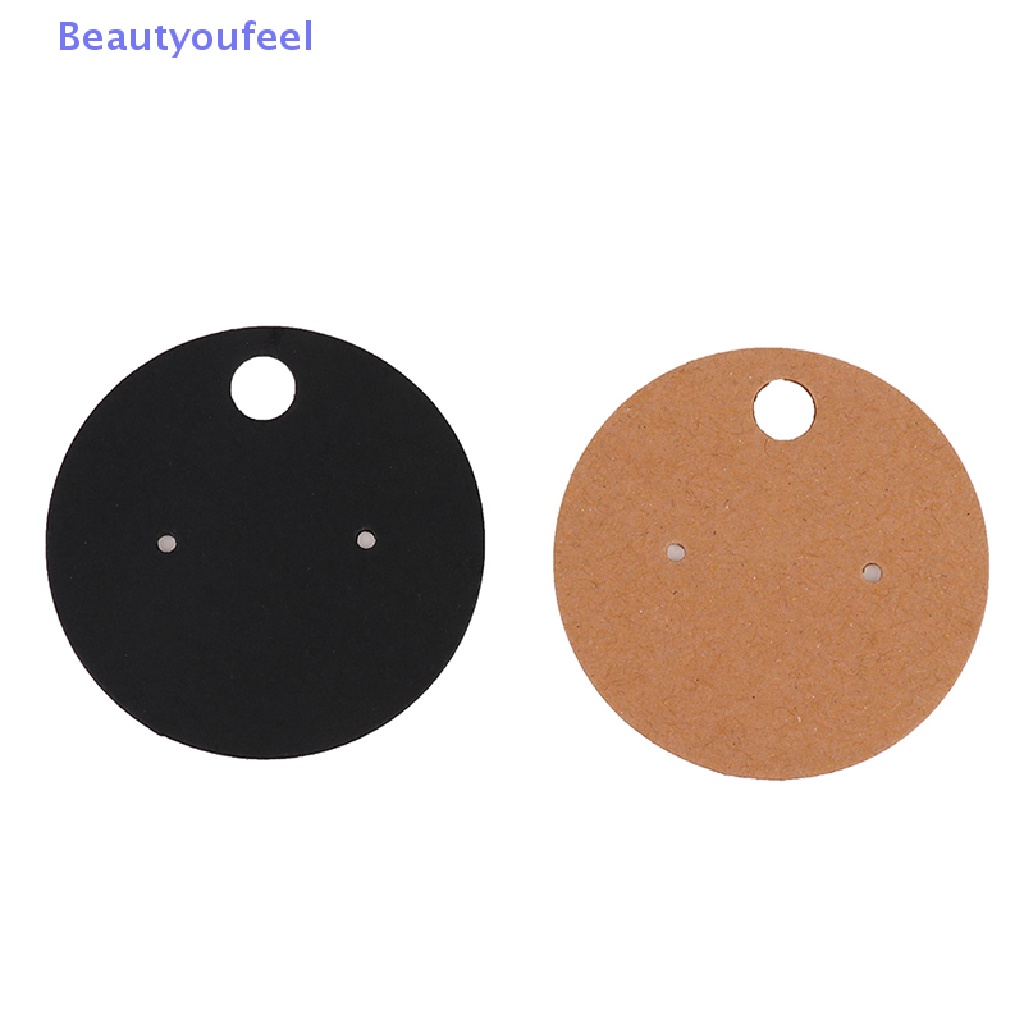 beautyoufeel-ป้ายแท็กกระดาษคราฟท์-ทรงกลม-สําหรับแขวนต่างหู-100-ชิ้น