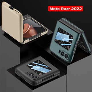 เคสโทรศัพท์มือถือ PC แข็ง บางมาก กันกระแทก พร้อมกระจก ป้องกันกล้อง สําหรับ Motorola Moto Razr 2022