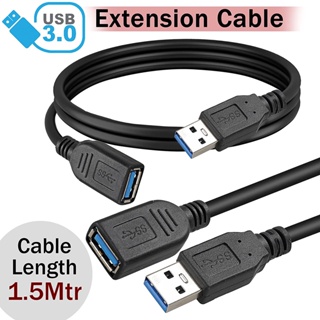 USB 3.0 Male To Female 1.5M ExtensionData Cable (Black) - intl