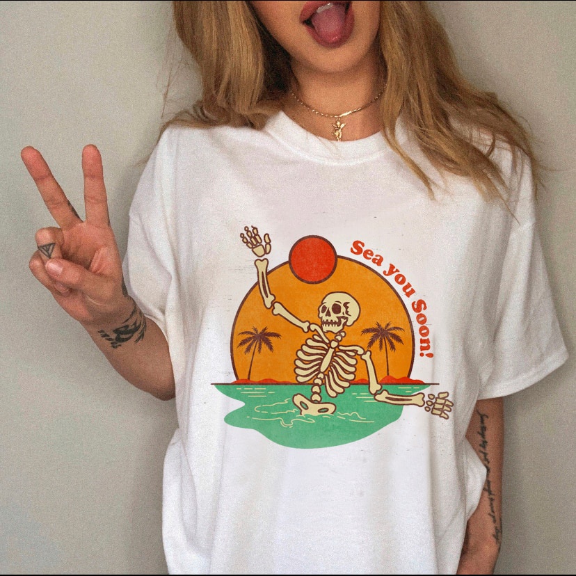 เสื้อยีด-ทีแฟชั่นสบาย-ๆ-มีความสุขแม่มาม่าฤดูร้อนเสื้อผ้าผู้หญิงเสื้อผ้าพิมพ์-tshirt-หญิงแขนสั้นด้านบน-cartooon-กราฟิก-t