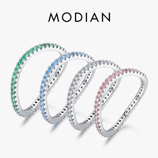 ภาพหน้าปกสินค้าModian แหวนเงินแท้ 925 ประดับเพชรเทียม หลายสี ซ้อนกันได้ เครื่องประดับแฟชั่น สําหรับผู้หญิง งานแต่งงาน ซึ่งคุณอาจชอบราคาและรีวิวของสินค้านี้