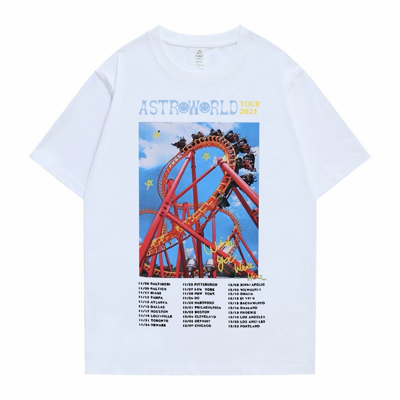 เสื้อแฟชั่นผญ-ทราวิสสกอตต์แคคตัสแจ็คฮิปฮอป-astroworld-ทัวร์ฮาราจูกุพิมพ์เสื้อยืดฤดูร้อนผู้ชายแฟชั่นเสื้อยืดลําลองผู้ชาย