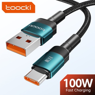 สินค้า Toocki 100W USB เป็น Type C สายเคเบิล PD ชาร์จเร็ว สายชาร์จข้อมูล สายเคเบิล สําหรับ Xiaomi Samsung Micro USB
