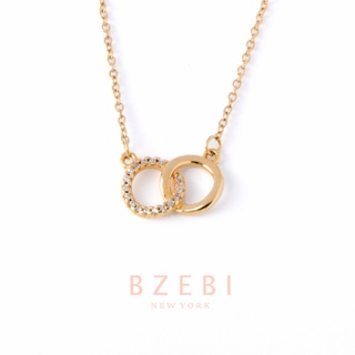 BZEBI สร้อยคอแฟชั่น ผู้หญิง เงิน เทรนด์แฟชั่น คอสี โรสโกลด์ necklace 18k สําหรับผู้หญิง 501n