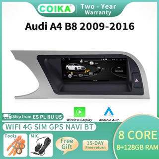 8 Core Carplay Andorid 10 System Multimedia For Audi A4 2009-2016 Google BT WIFI Car Radio IPS Touch Screen GPS NAVI Rec