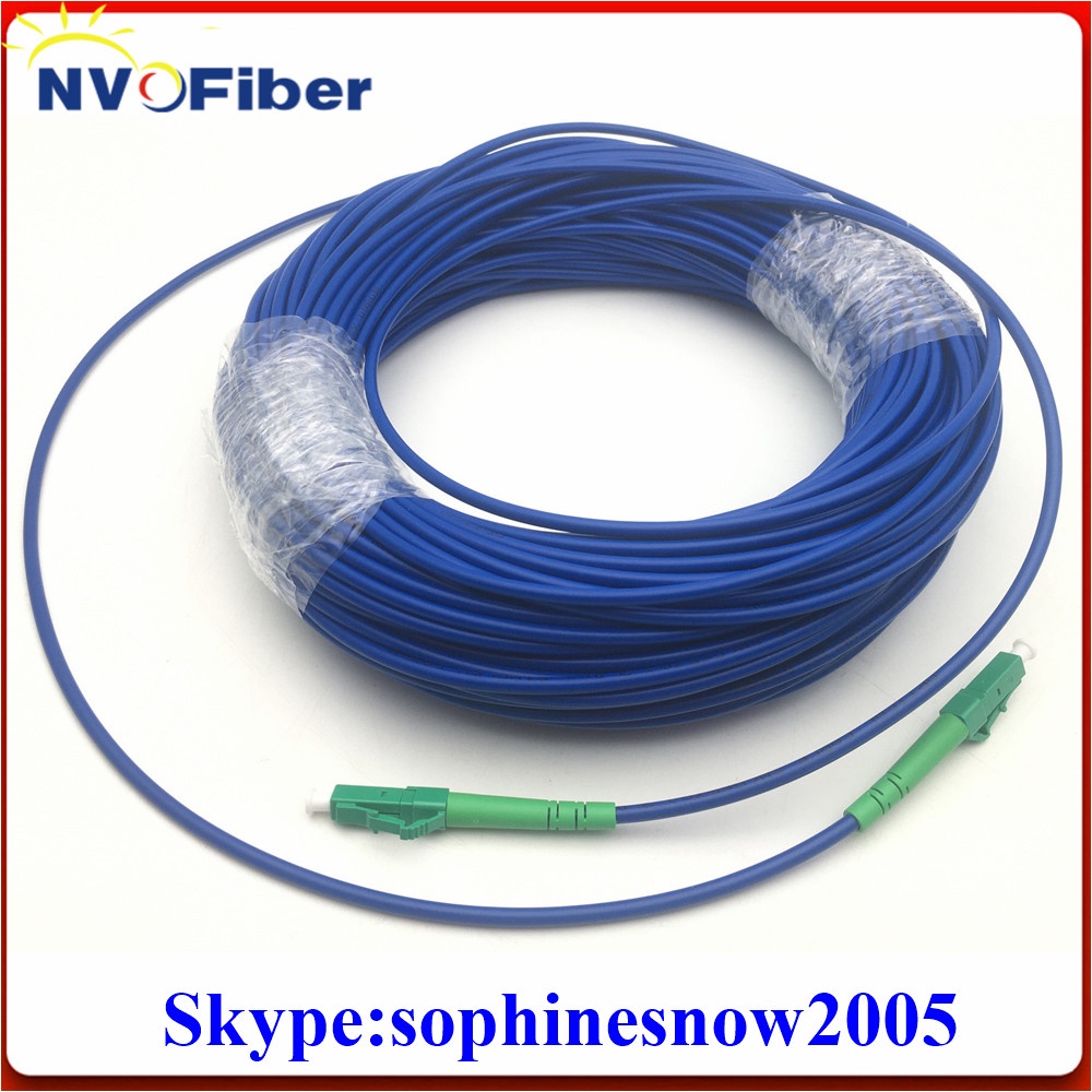 LC/ST/FC/SCAPC 30M Armored Blue PVC Optical Cable Patch Cord Simplex SM