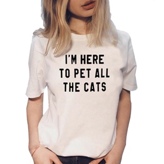 เสื้อยืด cotton Ben almak için Pet tüm kediler mektubu baskılı t Shirt kadın kısa kollu o-boyun komik Tee gömlek Femme s