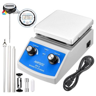 Magnetic Stirrer Hot Plate with Thermometer,2000ML Mixing Capacity Magnetic Hotplate Stirrer with Stir Bar Stand US Plug