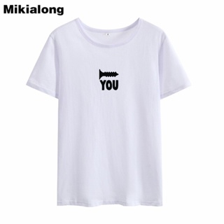 เสื้อยีด Mikialong 2018 size Harajuku Tumblr gömlek kadın rahat kısa kollu yaz Boho en yenilikçi grafik Tees kadın T göm
