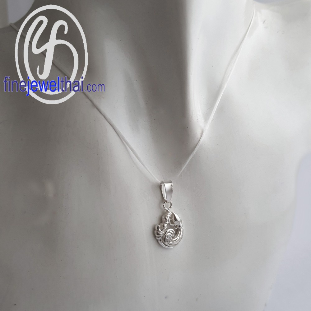 finejewelthai-จี้ราศี-ราศีกุมภ์-จี้เพชรสังเคราะห์-จี้เงินแท้-aquarius-silver-pendant-p1175cz00