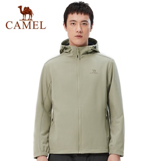 Camel เสื้อแจ็กเก็ต ผ้าฟลีซ แบบนิ่ม กันน้ํา กันลม เหมาะกับใส่กลางแจ้ง สําหรับผู้ชาย และผู้หญิง