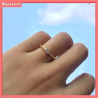 [Bluelans] แหวนหมั้นแต่งงาน ฝังพลอยเทียม เจ็ดชิ้น ของขวัญแฟชั่น สําหรับผู้หญิง