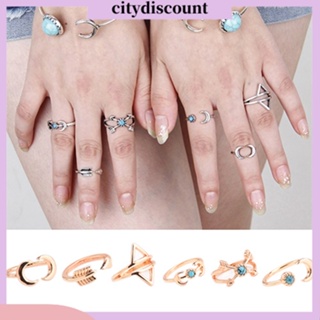 &lt;citydiscount&gt;  City_ แหวนนิ้วมือสามเหลี่ยม 6 ชิ้นแหวน
