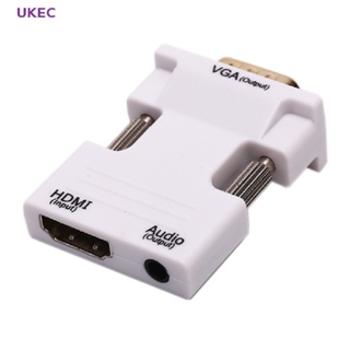 Ukec อะแดปเตอร์แปลงเสียงวิดีโอ VGA เป็น HDMI Full HD 1080P สําหรับแล็ปท็อป PC เป็น TV AV HDTV ใหม่