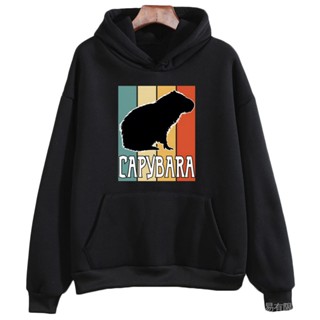 เสื้อกันหนาว มีฮู้ด ลายการ์ตูนกราฟฟิค Capybara Be Capy สไตล์ฮาราจูกุ สําหรับเด็กผู้ชาย และผู้หญิง
