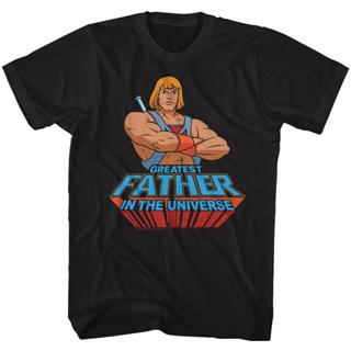 เสื้อผ้าผชเสื้อยืด พิมพ์ลาย Masters of the Universe Greatest Dad สีดํา สําหรับผู้ใหญ่S-5XL