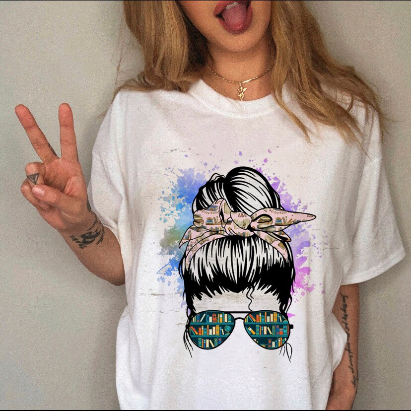 เสื้อยีด-ทีแฟชั่นสบาย-ๆ-มีความสุขแม่มาม่าฤดูร้อนเสื้อผ้าผู้หญิงเสื้อผ้าพิมพ์-tshirt-หญิงแขนสั้นด้านบน-cartooon-กราฟิก-t